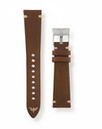 Bracelet en cuir italien marron vintage - Dédale Watches