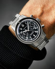 WP-01 NOVEMBER - cadran noir soleillé satiné - chrono pilote intemporel | DEDALE Watches