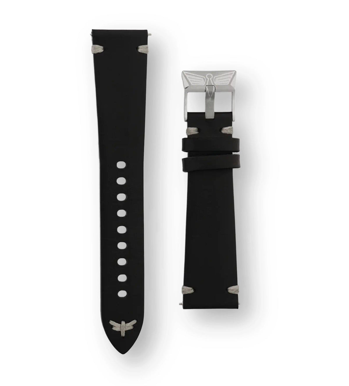Bracelet en cuir italien noir - Dédale Watches