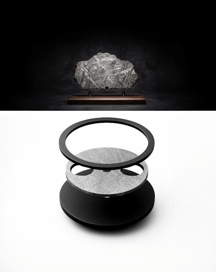 Météorite et gif de la construction du cadran Dedale Waypoint Sidus -chronographe français