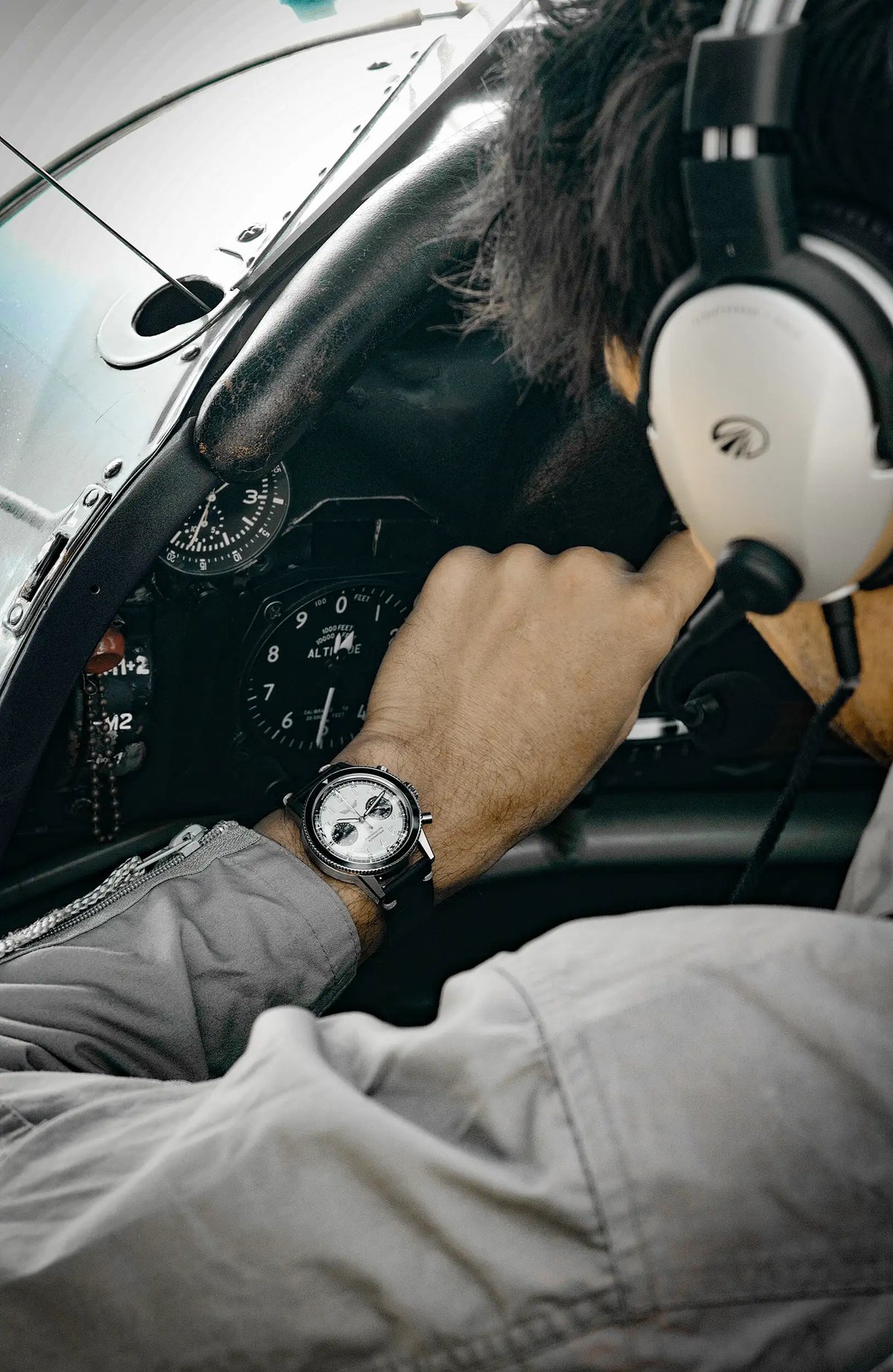 Chronoscope de pilote Dédale WP-01 PAPA dans un cockpit d'avion de collection