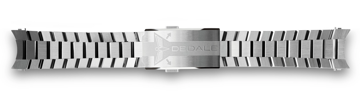 Bracelet en acier inoxydable WingSteel de Dédale Watches sur sa longueur