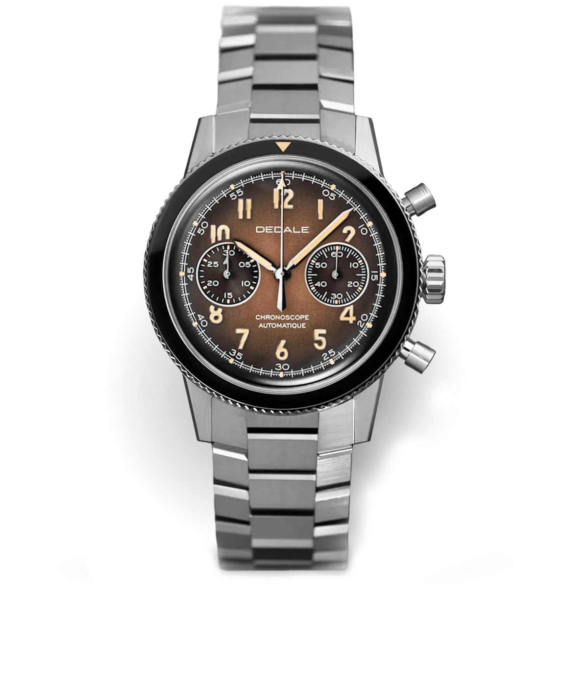 WP-01 ALFA ZULU WingSteel, bracelet en acier inoxydable. Montre de pilote, saphir, mouvement automatique | Dédale Watches