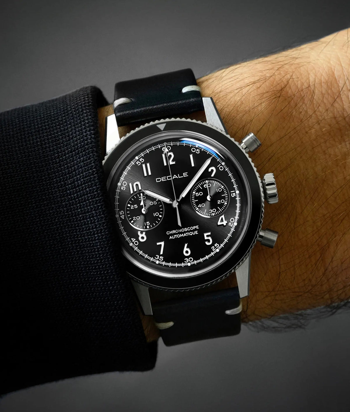WP-01 NOVEMBER pilot's automatic chronograph on a leather strap for men | DEDALE Watches