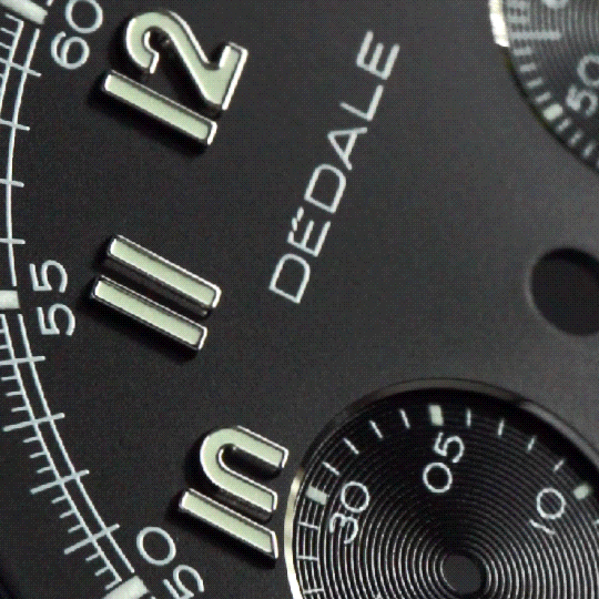 Vidéo de détails de la montre chronographe de pilote DÉDALE Waypoint WP-01 NOVEMBER