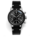 WP-01 NOVEMBER chronographe français de pilote, cadran noir avec index appliqués, insert de lunette en saphir | Dédale Watch