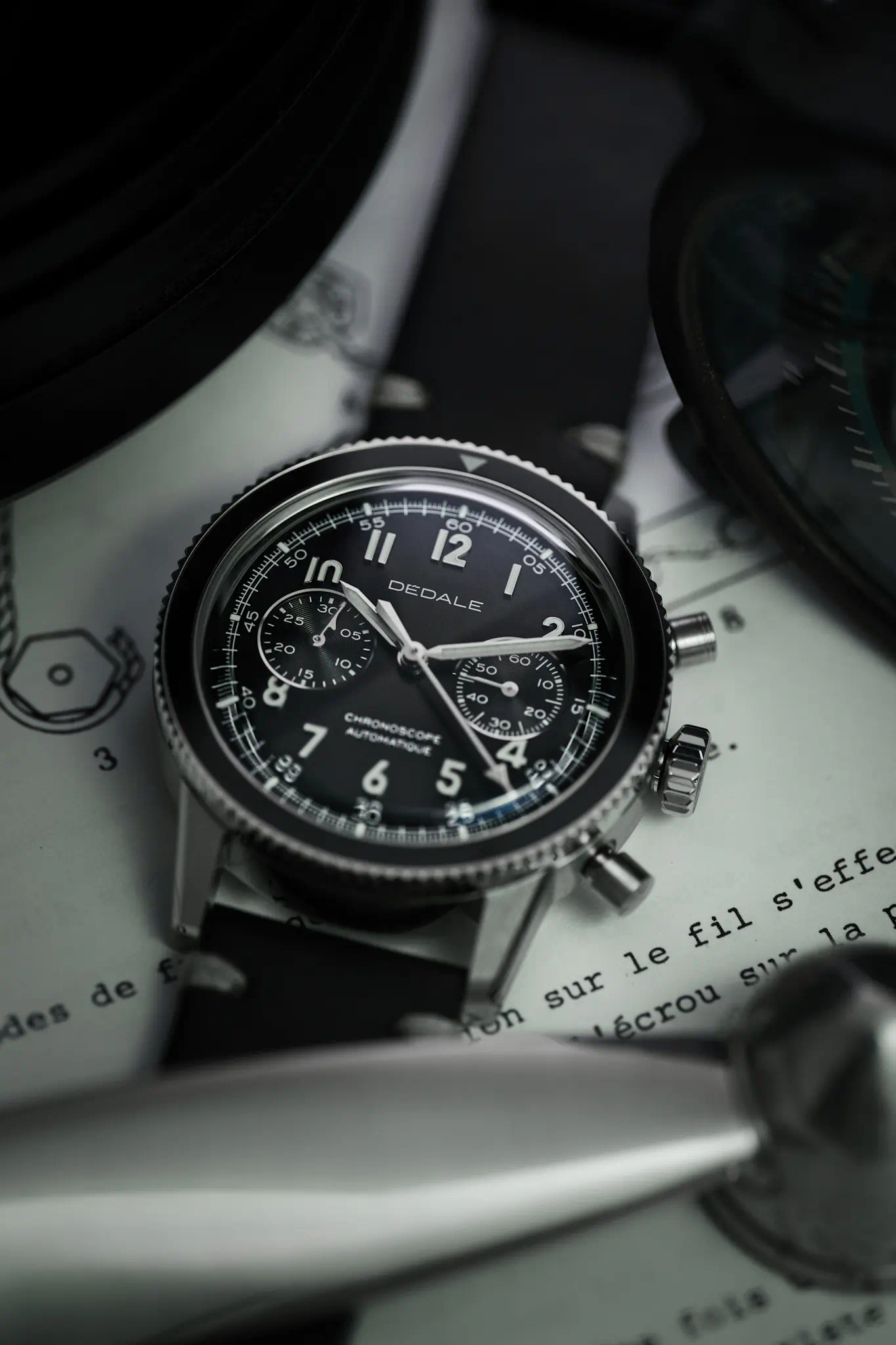 Montre aviation de pilote chronographe automatique