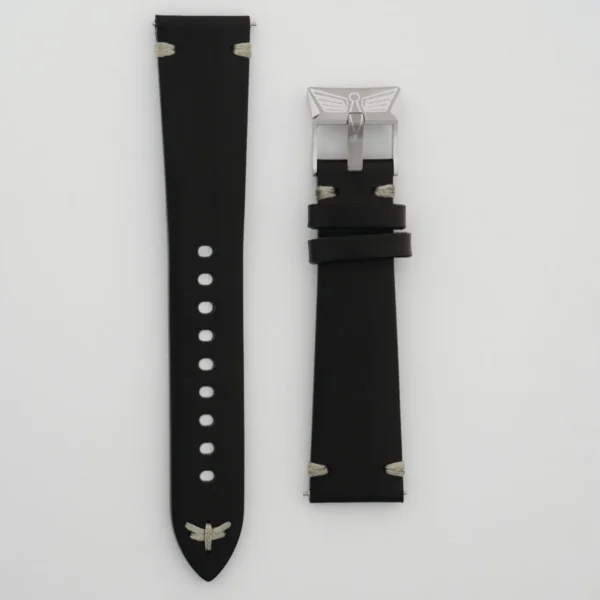 Bracelet en cuir italien noir