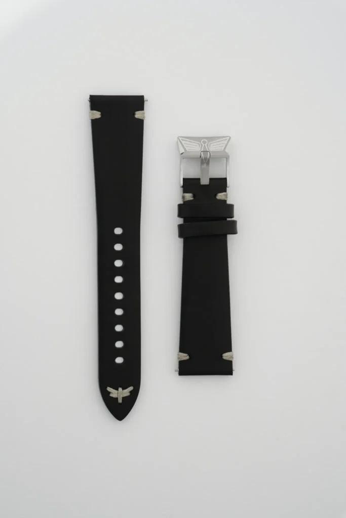 Bracelet en cuir italien noir