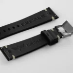 Arrière bracelet cuir noir italien - Dédale