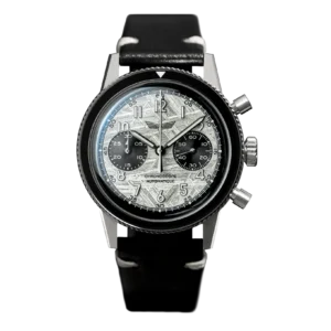 Montre chronographe automatique français de pilote avec cadran en météorite