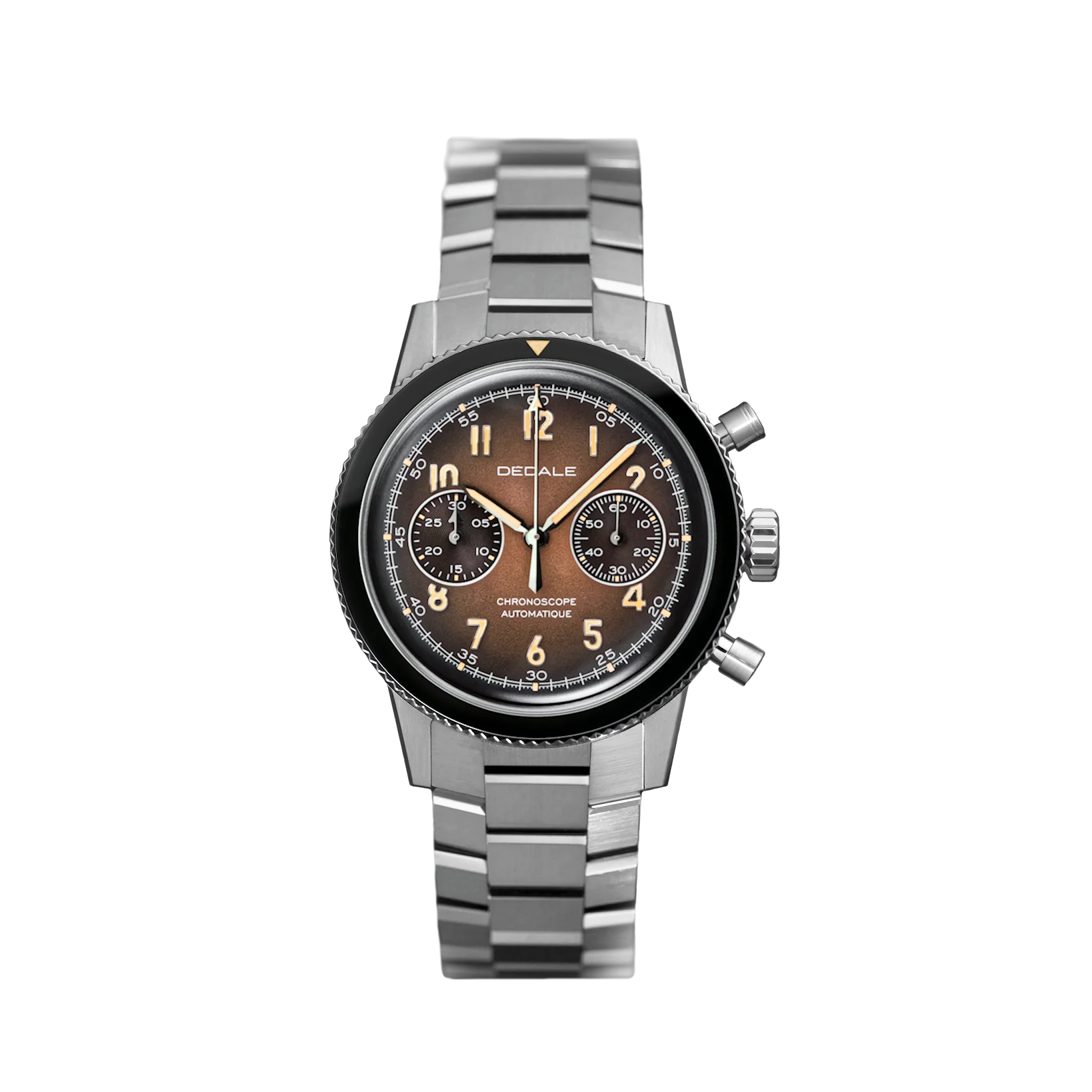 Chronographe automatique france pilote vintage bracelet acier